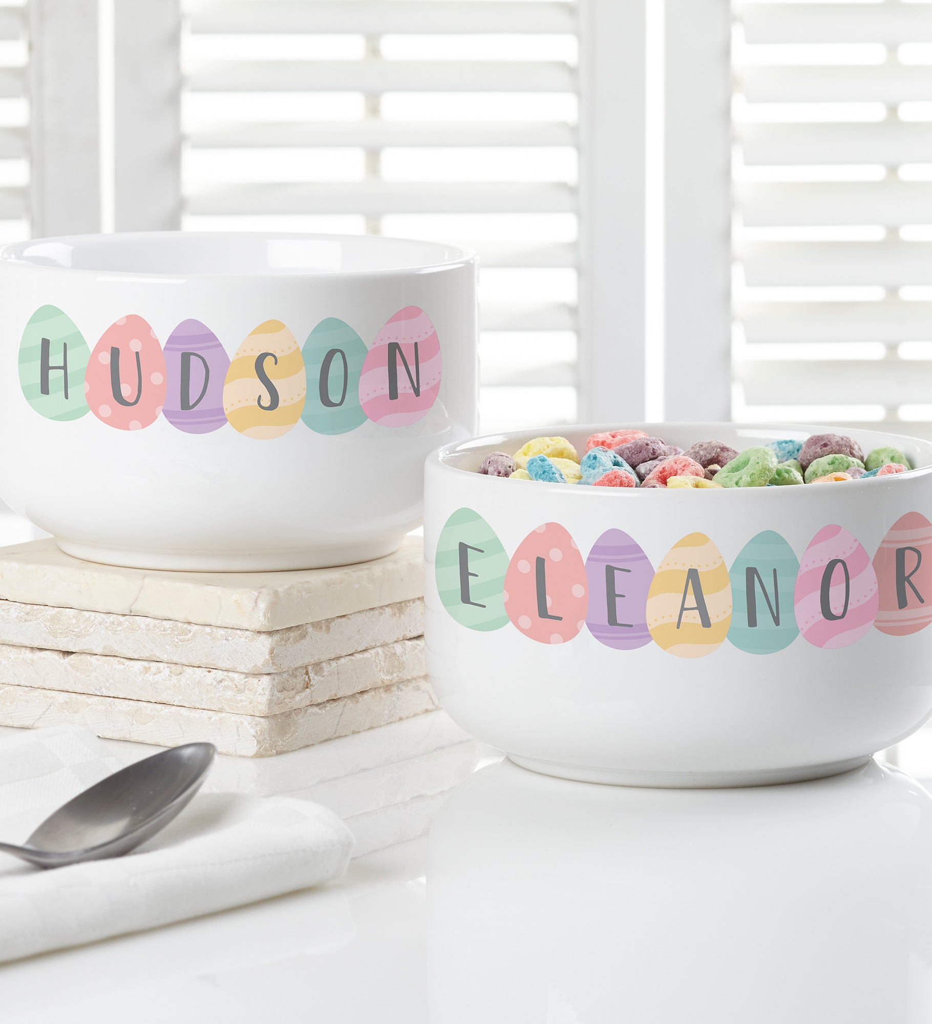 Happy Easter Eggs Personalized 14 oz. Kids Cereal Bowl
